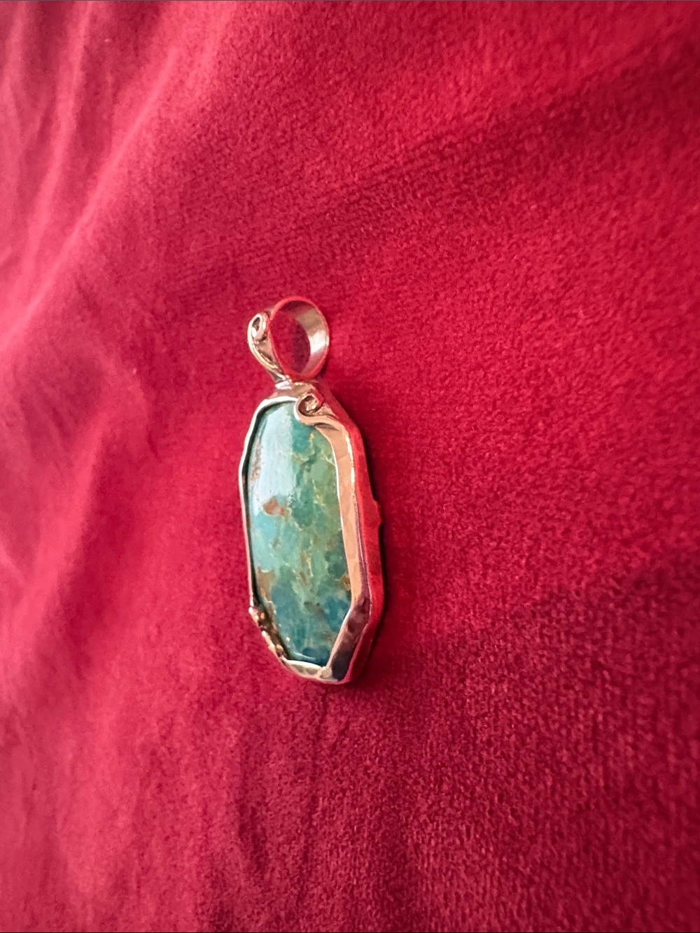 Grace & Heart Blue Turquoise Pendant Set In Sterling Silver (925) - Never Worn - Picture 7 of 9